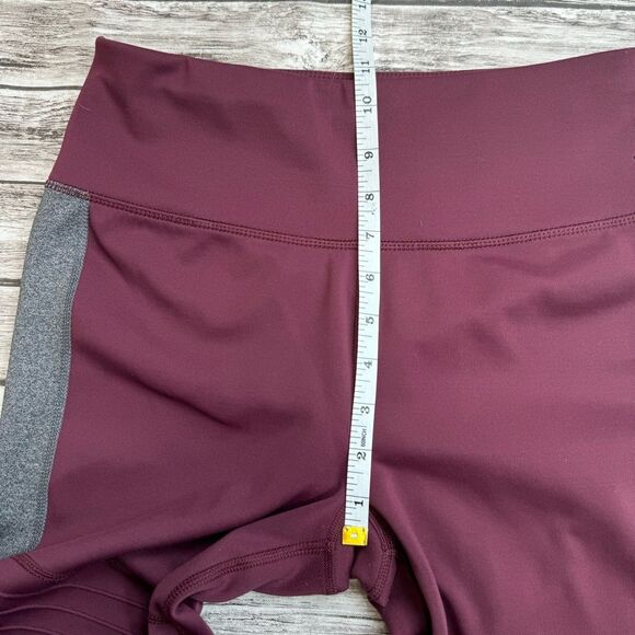 Brand Unknown Women's Moto Mesh Workout Leggings Maroon Grey Gray M Med Medium - Picture 9 of 10